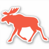 Rode Silhouet Eland Sticker (Voorkant)