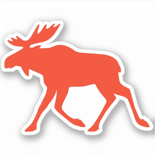 Rode Silhouet Eland Sticker (Voorkant)