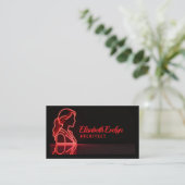 Rode Silhouet: Professionele Weergave Visitekaartje (Staand voorkant)