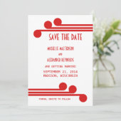 Rode Simple Deco Chic Save the Date Uitnodiging (Staand voorkant)