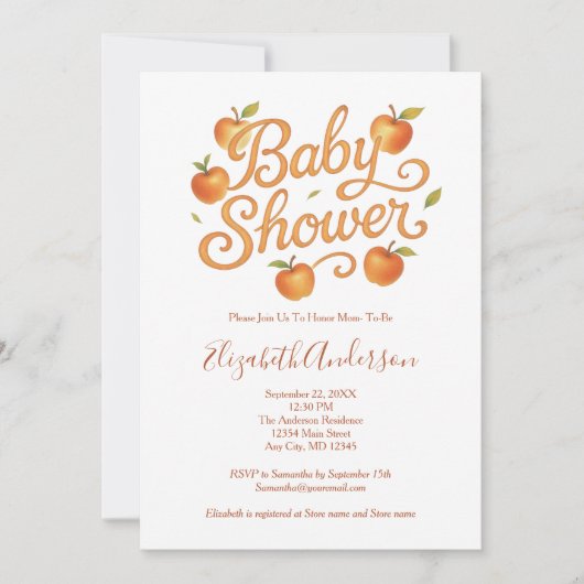 Rode Sinaasappel Appels Baby Meisje Baby Boy Baby  Kaart (Voorkant)