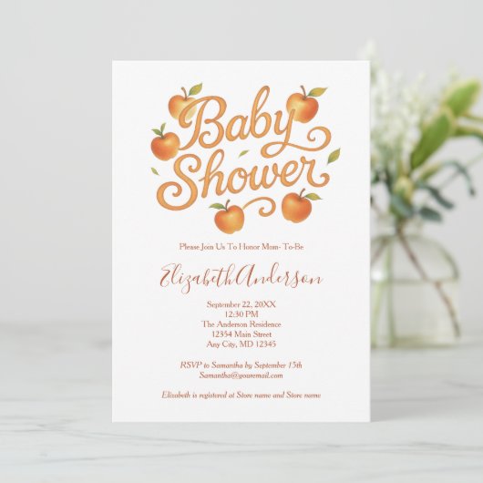 Rode Sinaasappel Appels Baby Meisje Baby Boy Baby  Kaart (Staand voorkant)