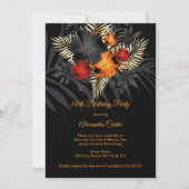 Rode Sinaasappel Black Hibiscus Flowers Birthday Kaart (Voorkant)