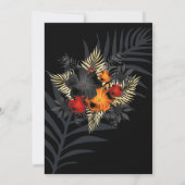 Rode Sinaasappel Black Hibiscus Flowers Birthday Kaart (Achterkant)