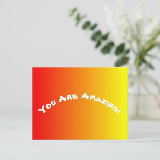 Rode Sinaasappel en gele ombre Briefkaart (Staand voorkant)