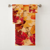 Rode Sinaasappel Geel Herfst Foliage Badhanddoeken Bad Handdoek (Insitu)