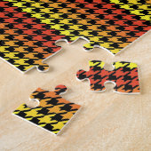 Rode sinaasappel geel houndstooth challenge puzzel (Zijkant)