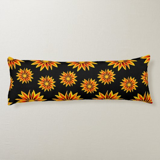 Rode Sinaasappel Kiss Golden Flame Gazania Flowers Lichaamskussen (Achterkant)