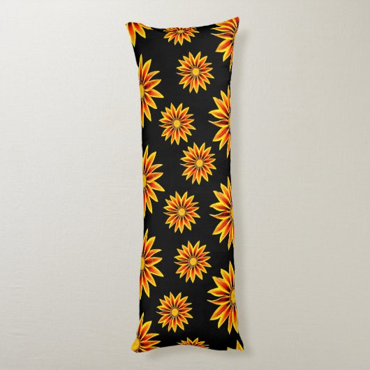 Rode Sinaasappel Kiss Golden Flame Gazania Flowers Lichaamskussen (Achterkant (Verticaal))