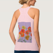 Rode Sinaasappel Klaproos bloemige Waterverf Laven Tanktop (Achterkant)