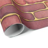 Rode Sinaasappel Maroon Waterverf bakstenen muur Cadeaupapier (Rol Hoek)