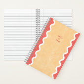 Rode Sinaasappel Wavy Lines Spiral Journal Notitie Notitieboek (Binnen)