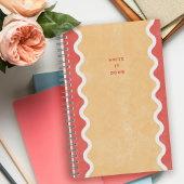 Rode Sinaasappel Wavy Lines Spiral Journal Notitie Notitieboek