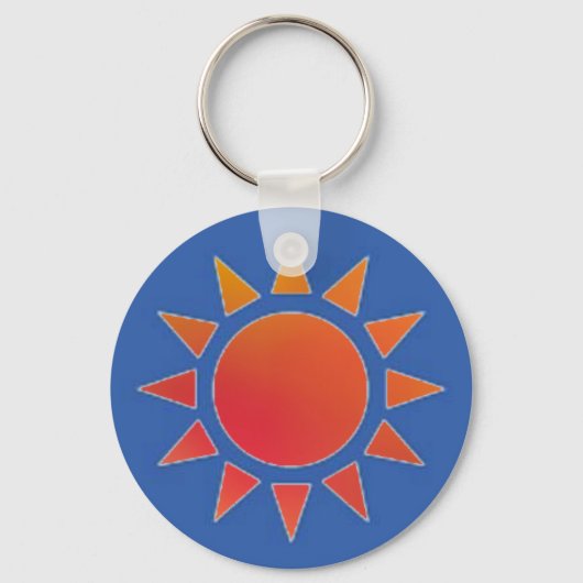 Rode Sinaasappel Zon Sleutelhanger (Voorkant)