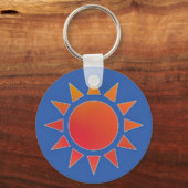 Rode Sinaasappel Zon Sleutelhanger (Voorkant)