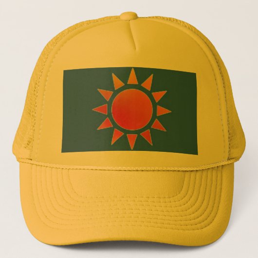 Rode Sinaasappel Zonnehoed Trucker Pet (Voorkant)