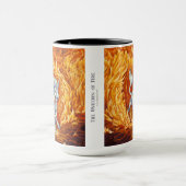 Rode Sinaasappels Eenhoorn van Vuur Element Fantas Mok (Midden)