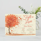 Rode Sinaasappels Herfst in Love Herfst Tree Vrijg Kaart (Staand voorkant)