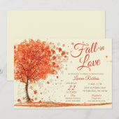 Rode Sinaasappels Herfst in Love Herfst Tree Vrijg Kaart (Voorkant / Achterkant)