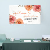  Rode Sinaasappels Roos Bloemen Welkom Verjaardag Spandoek (Beurs)