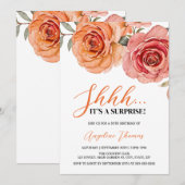 Rode Sinaasappels Roos Floral Botanical Surprise V Kaart (Voorkant / Achterkant)