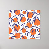 Rode sinaasappels tropisch, naadloos patroon. canvas afdruk (Voorkant)