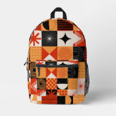 Rode Sinaasappels zwarte geometrische tas (Voorkant)