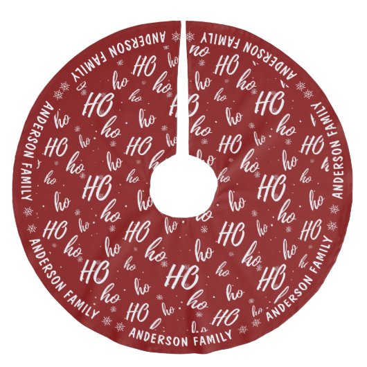 Rode Sinterklaas Ho Ho Ho Patroon Kerstmis Kerstboom Rok (Voorkant)