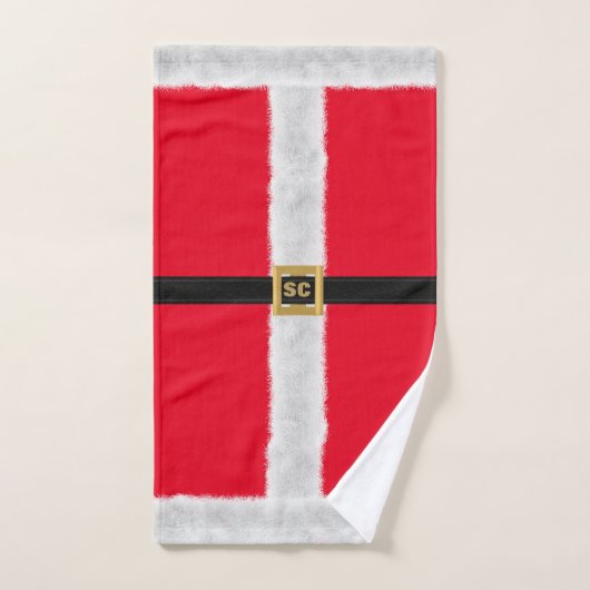 Rode Sinterklaas pak Monogram Kerstvakantie Handdoek (Handdoek)