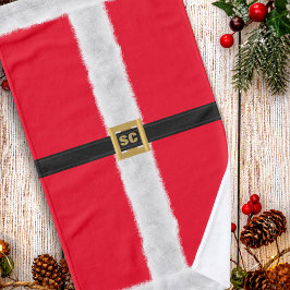 Rode Sinterklaas pak Monogram Kerstvakantie Handdoek