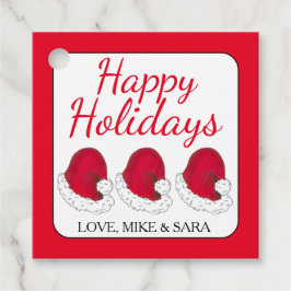 Rode Sinterklaas Pet Prettige feestdagen Kerstmis Bedankjes Labels