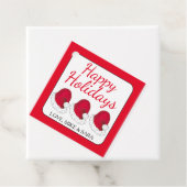 Rode Sinterklaas Pet Prettige feestdagen Kerstmis Bedankjes Labels (In situ)