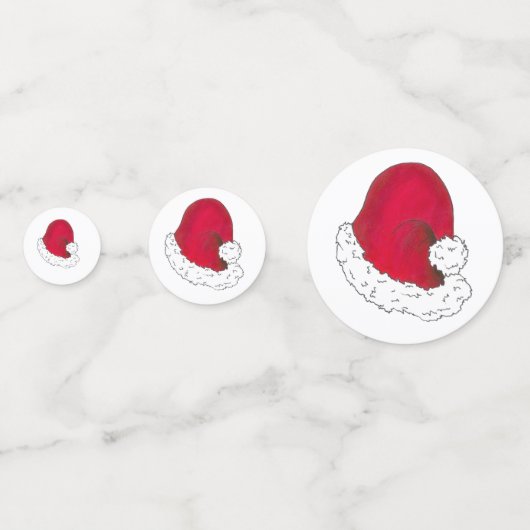 Rode Sinterklaas Pet Prettige feestdagen Kerstmis Confetti (Achterkanten)