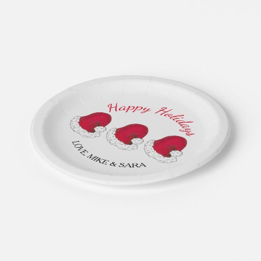 Rode Sinterklaas Pet Prettige feestdagen Kerstmis Papieren Bordje (Gekanteld)