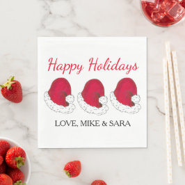 Rode Sinterklaas Pet Prettige feestdagen Kerstmis Servet