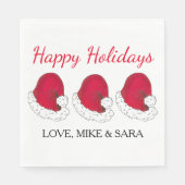 Rode Sinterklaas Pet Prettige feestdagen Kerstmis Servet (Voorkant)