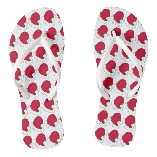 Rode Sinterklaas Vader Kerst Petten Vakantie Teenslippers (Voetbed)