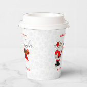 Rode Sinterklaas Witte Sneeuwvlokken Papieren Beke Papieren Bekers (Rechts)