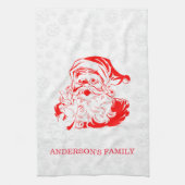 Rode Sinterklaas Witte Sneeuwvlokken Theedoek (Verticaal)