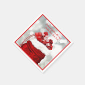 Rode Sinterklaastas vol met kerstcadeaus Servet (Hoek)