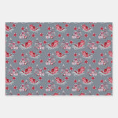 Rode Sinterpeul en Bomen op rood, grijs en zwart Inpakpapier Vel (Voorkant 2)