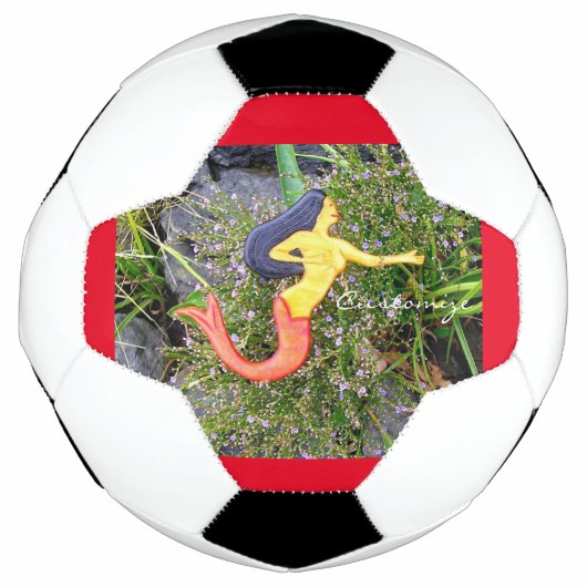 rode sirena mermaid voetbal (Voorkant)