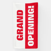 Rode sjabloon grand opening business banner (Verticaal)