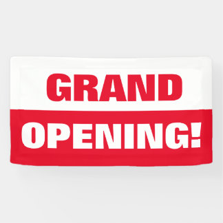 Rode sjabloon grand opening business banner