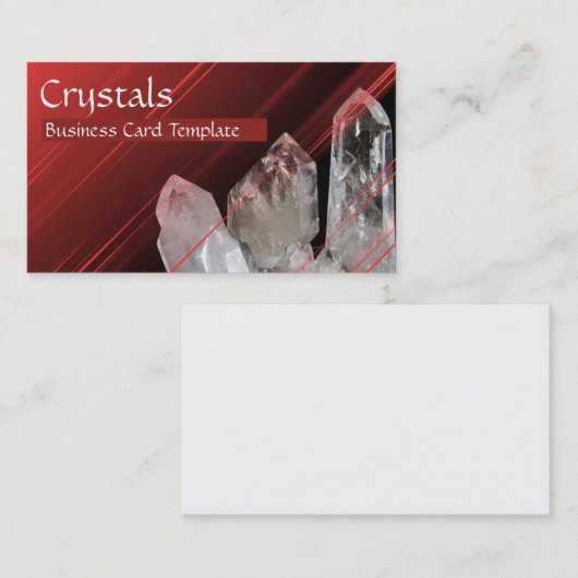 Rode Sjabloon met White Quartz Crystals Visitekaartje (Voorkant / Achterkant)