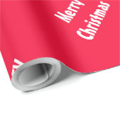 Rode Sjabloon Vrolijke Kerstmis Tekst  Elegant Cadeaupapier (Rol Hoek)