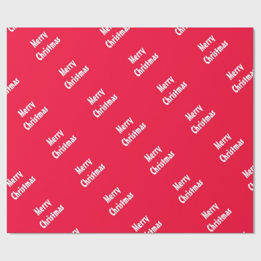 Rode Sjabloon Vrolijke Kerstmis Tekst  Elegant Cadeaupapier (Vlak)