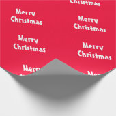 Rode Sjabloon Vrolijke Kerstmis Tekst  Elegant Cadeaupapier (Hoek)