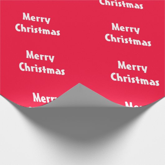 Rode Sjabloon Vrolijke Kerstmis Tekst  Elegant Cadeaupapier (Hoek)