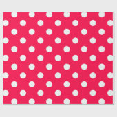 Rode Sjabloon Witte Polka Dots Kerst Elegant Cadeaupapier (Vlak)